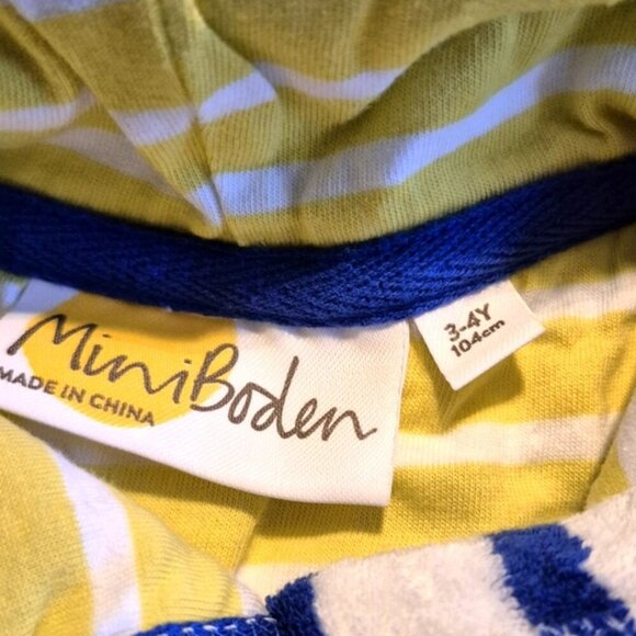 Mini Boden girls size 3-4 years towelling throw on hoodie, rainbow design EUC - Picture 3 of 5